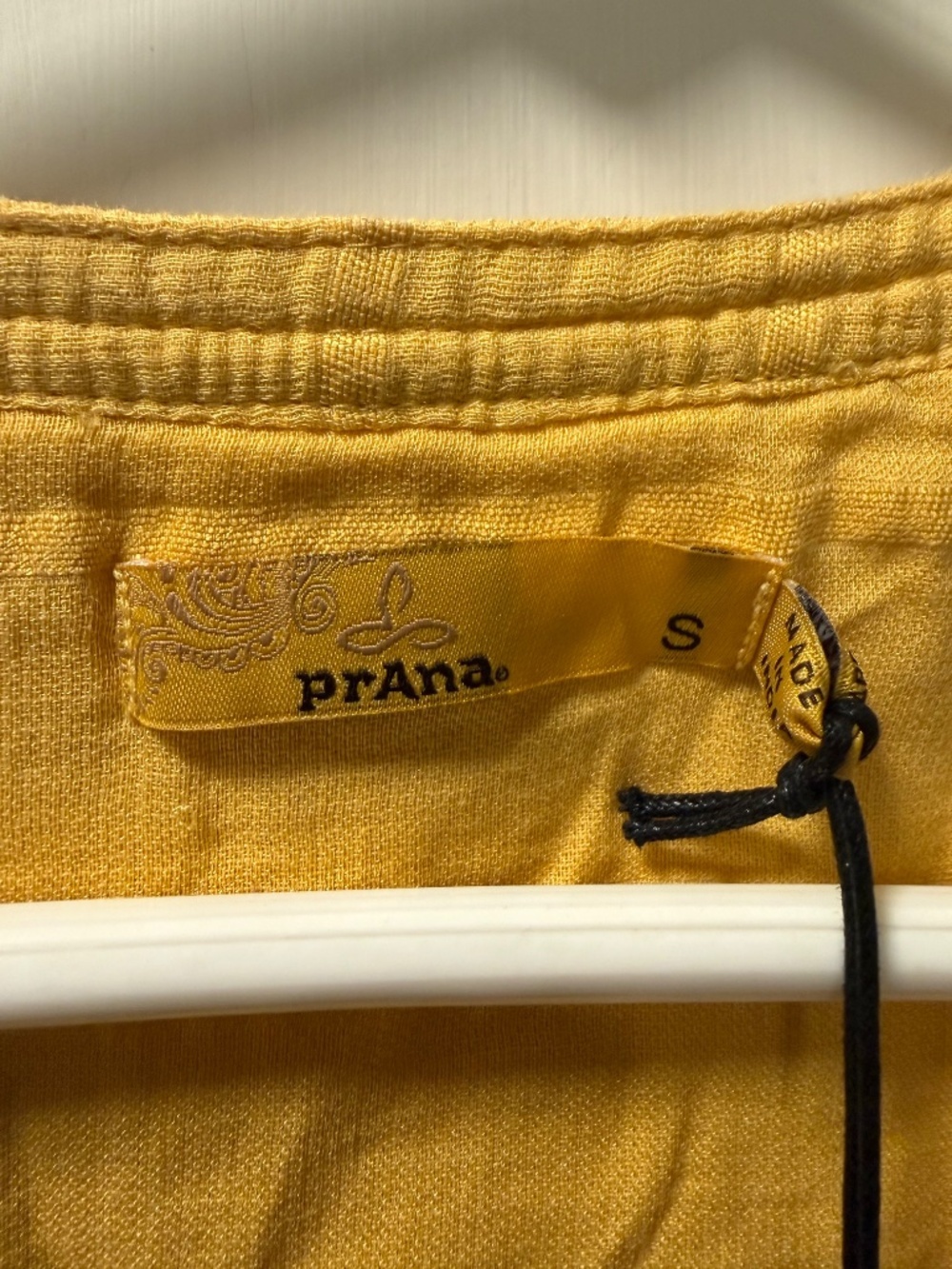 prAna Nieves Tank NWT Size Small Organic Cotton Sleeveless Top Yellow - Picture 3 of 7